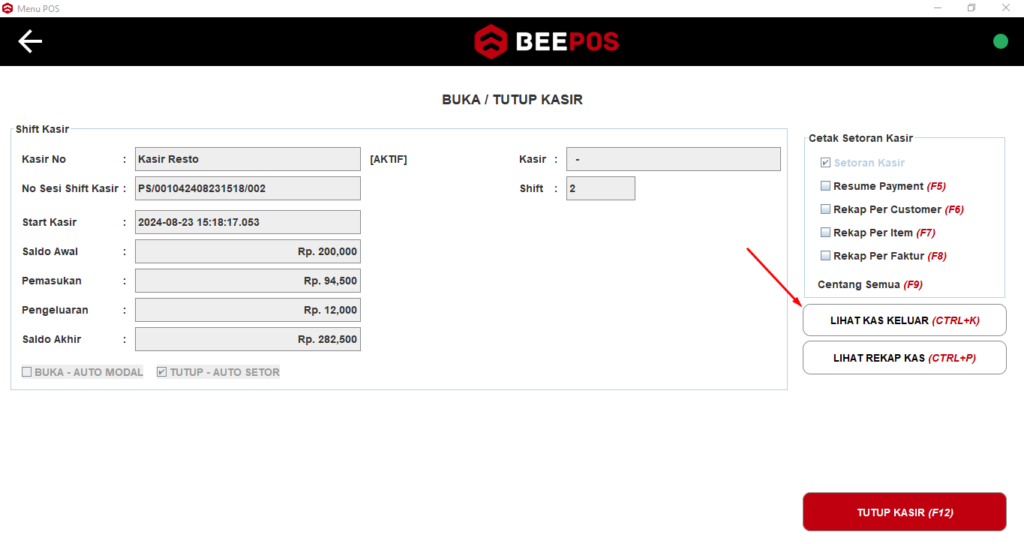 Cara Cek Kas Keluar Pada Beepos Resto