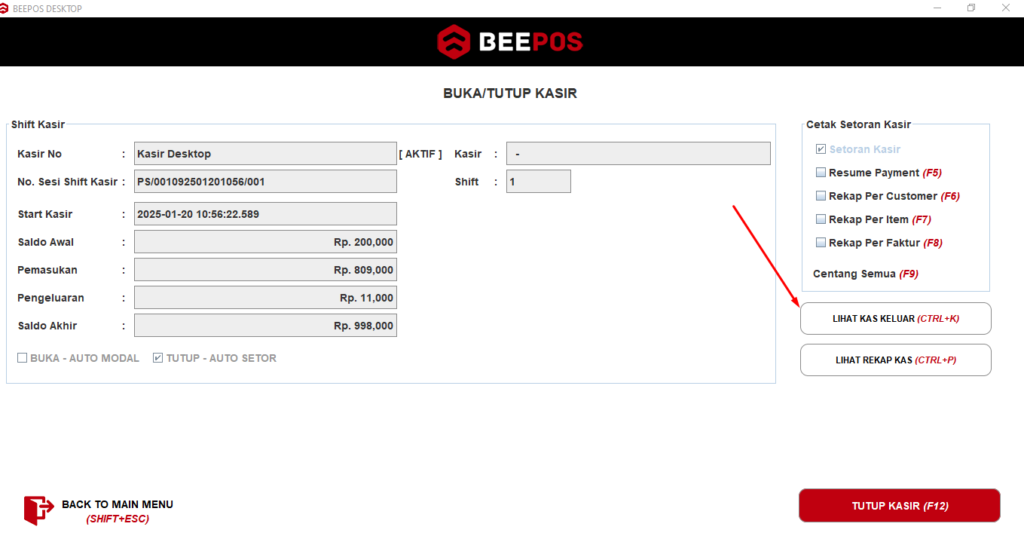 Cara Cek Kas Keluar Pada Beepos Desktop