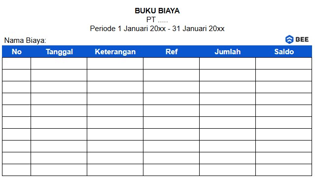 Format Buku Biaya