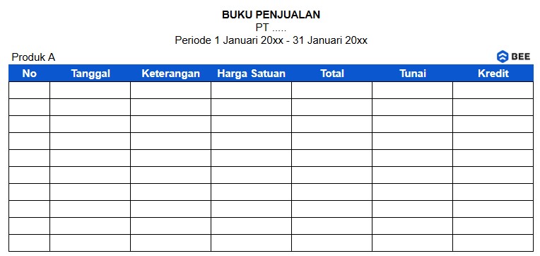 Format Buku Penjualan