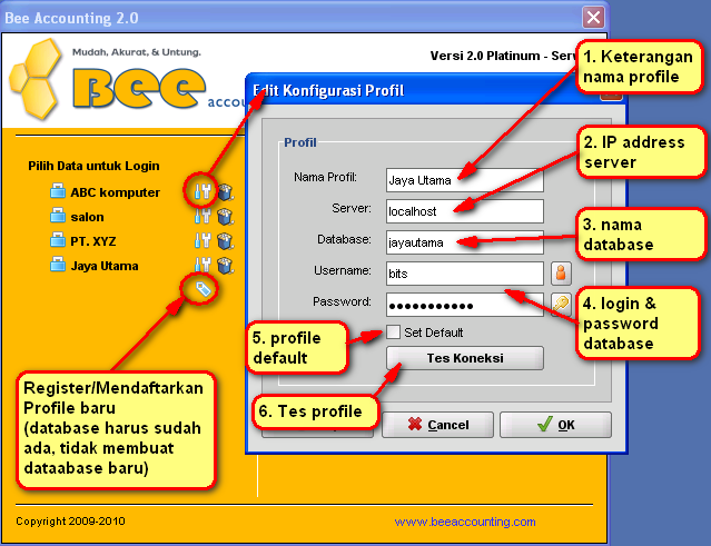 Menghubungkan Client - Server Beeaccounting