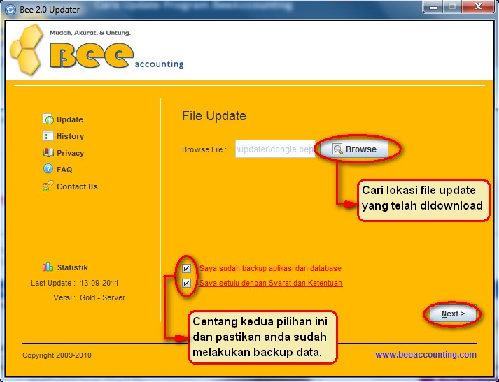 Updater Beeaccounting Melalui CMD di Win7