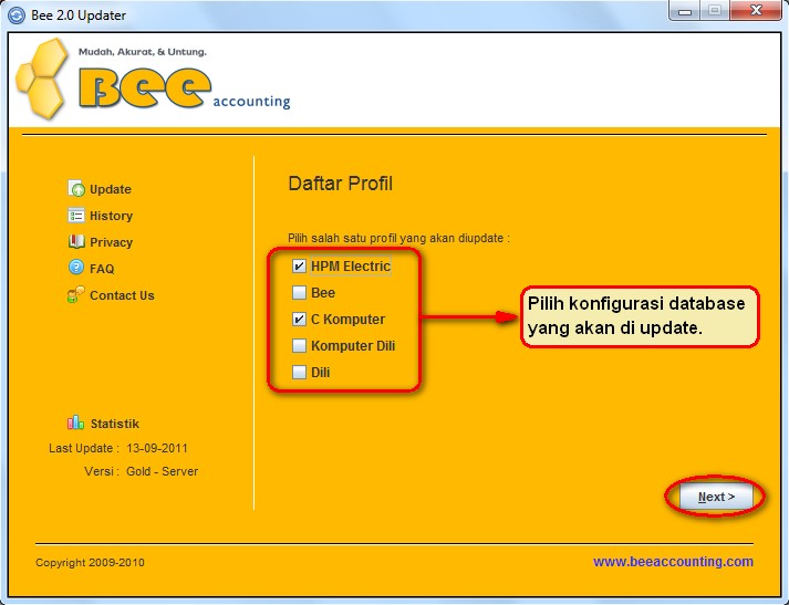 Updater Beeaccounting Melalui CMD di Win7