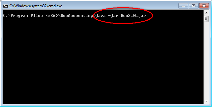 Menjalankan BeeAccounting Melalui ComandPrompt (CMD)