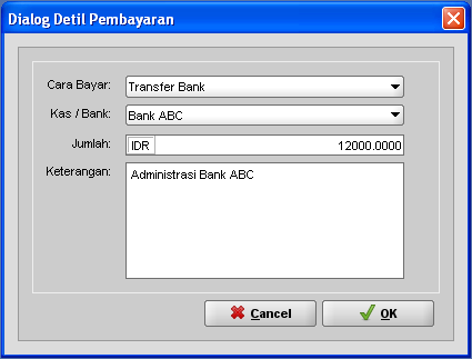 Cara Input Biaya Administrasi Bank