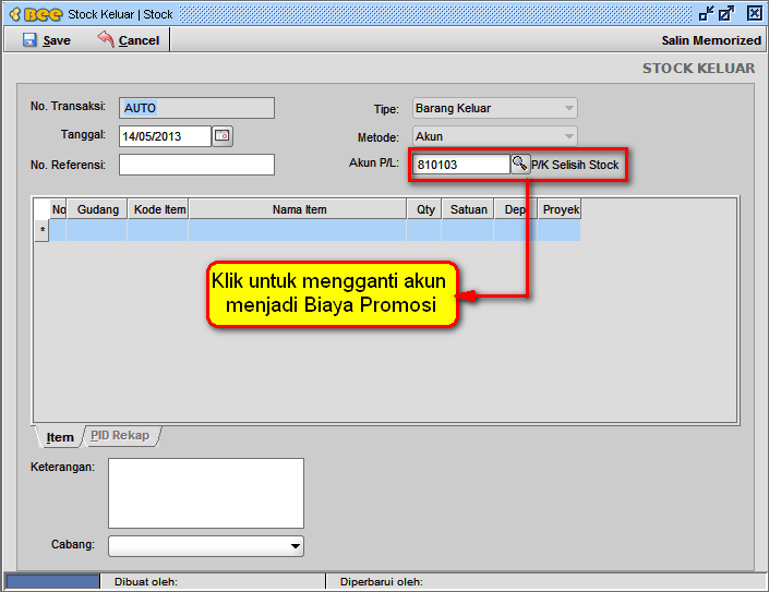 Cara Input Penggunaan/Pengeluaran Barang untuk Promosi di BeeAccounting