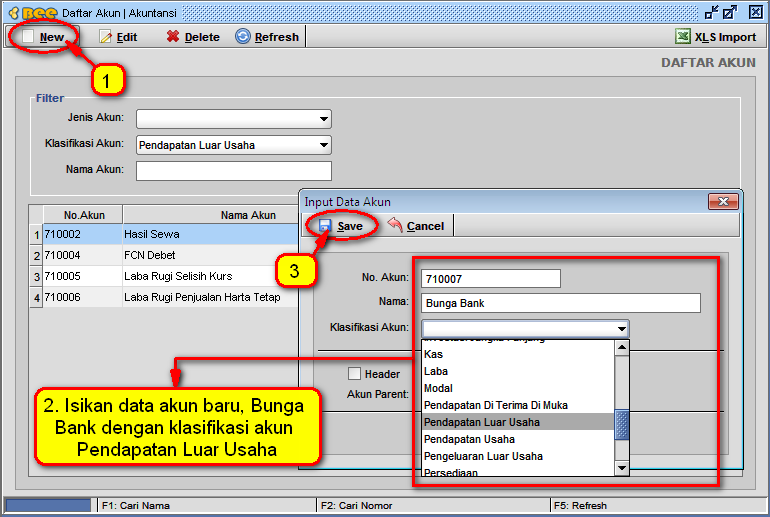 Cara Input Bunga Bank di BeeAccounting