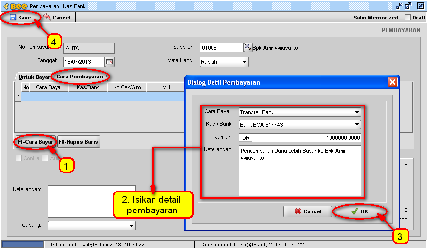 Cara Mengembalikan Uang Lebih Bayar Customer di BeeAccounting