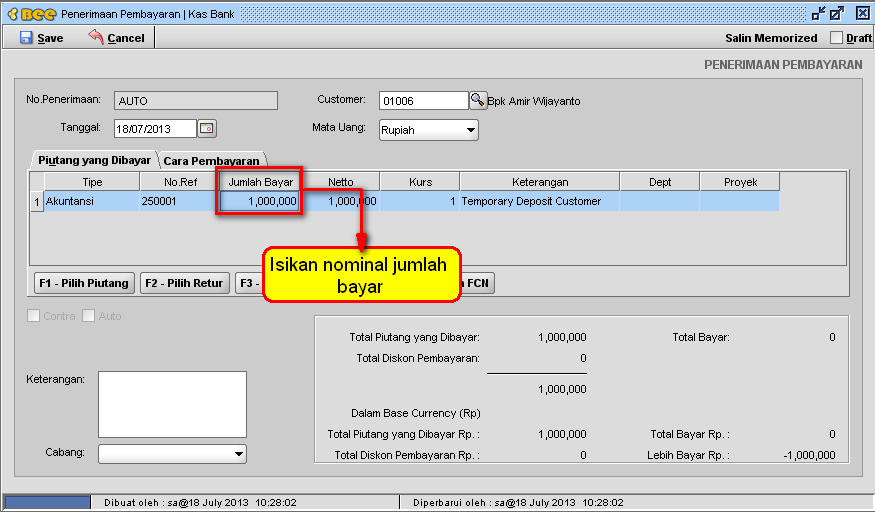 Cara Mengembalikan Uang Lebih Bayar Customer di BeeAccounting