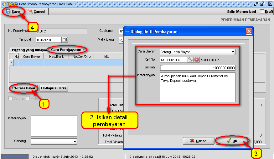 Cara Mengembalikan Uang Lebih Bayar Customer di BeeAccounting