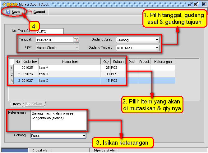 Cara Mutasi Stok Barang Antar Gudang dengan Sistem Transit