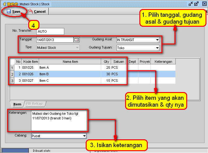 Cara Mutasi Stok Barang Antar Gudang dengan Sistem Transit