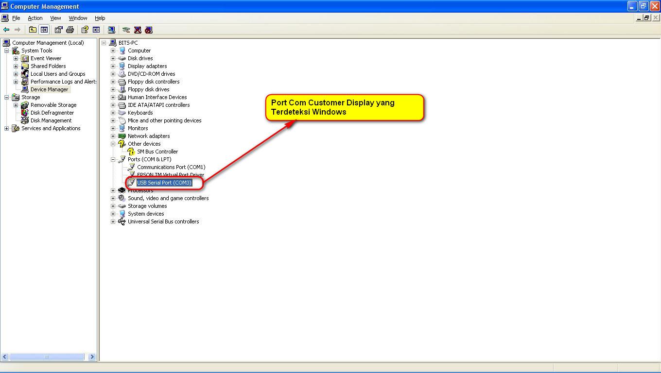 Setting Customer Display Bee PResto di Windows