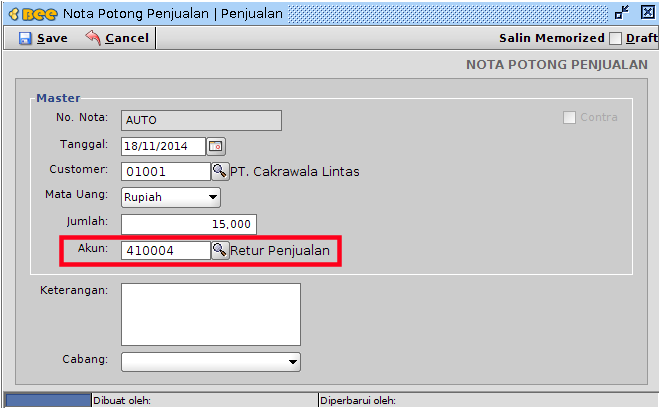 Retur Penjualan Tanpa Nota Invoice