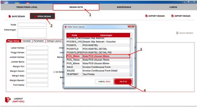 Cara Edit Desain  Nota  Pos Di Beepos Dekstop Bee id