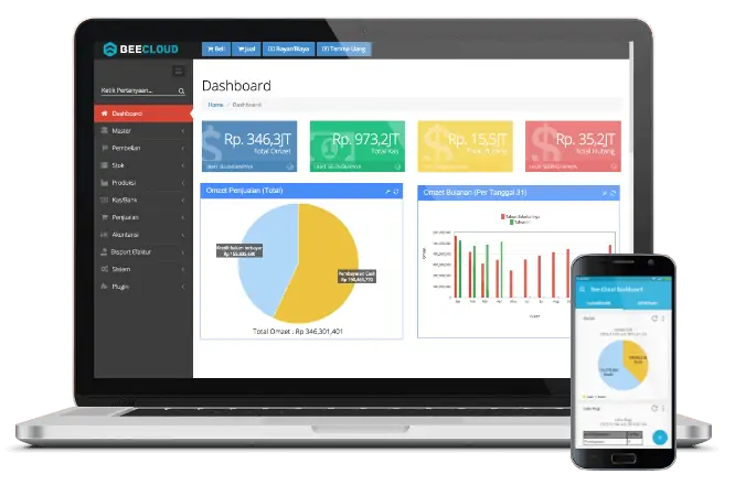 Beecloud Dashboard dan Laptop